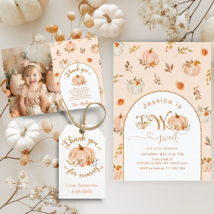 Our Little pumpkin Pastel 1st girl Birthday Invitation