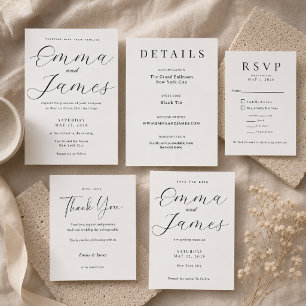 Elegant Script + Serif Wedding RSVP Card Template