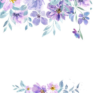 Periwinkle Lilac Peony Wreath Wedding Shower Invitation