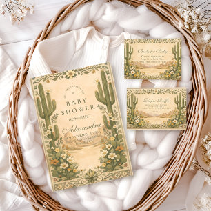 Soft Desert Wildflowers Baby Shower Invitation
