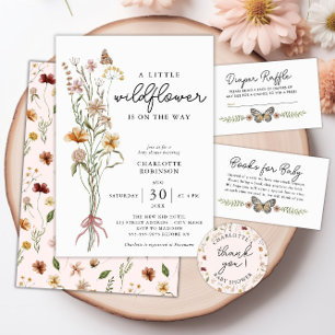 A Little Wildflower Girl Baby Shower Invitation