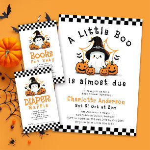 Halloween Ghost Baby Shower Books for Baby Enclosure Card
