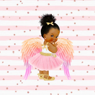 African American Girl Ballerina Baby Shower  Invitation