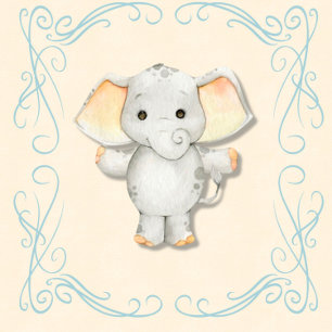 A little peanut is on the way elephant baby shower invitation