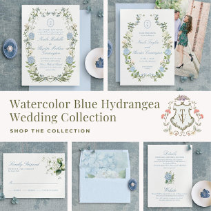 Classic Blue and White Hydrangea Envelope Liner