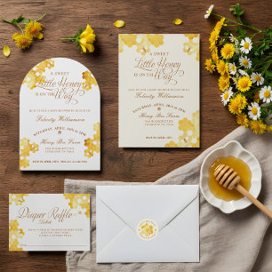 Sweet Little Honey On The Way Bee Baby Shower Foil Guest Book