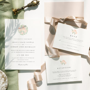 Petite Bouquet Reception Enclosure Card   Peach