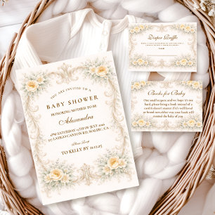 Champagne Rose Baroque Baby Shower Napkins