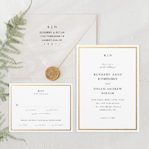 Simple Wedding Monogram Return Address Self-inking Stamp