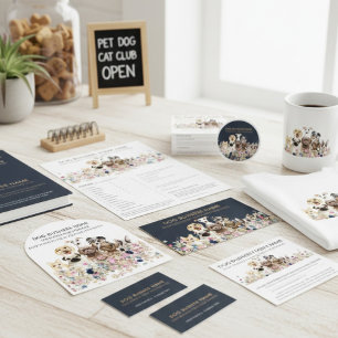 Dog grooming boutique pet sitter puppy walker business card