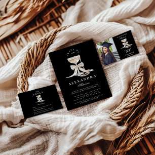 Photo Elegant Coquette Pearl Graduation Announcement