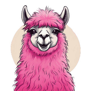 Pink Happy Smiling Lama Invitation