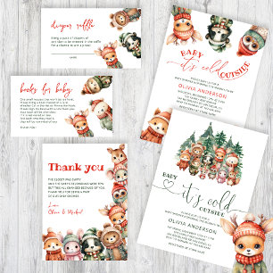 Baby It's Cold Outside Winter Woodland Baby Shower Poster