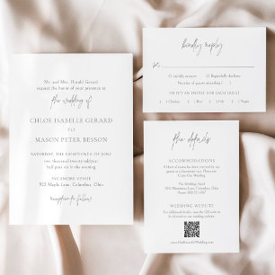 Classic Gray Elegant Wedding RSVP Card