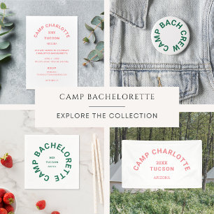 Camp Weekend Pink Bachelorette Party Invitation