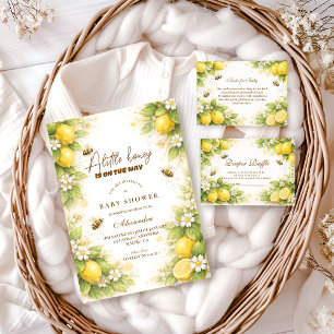 Sunny Lemon Honey Bee Baby Shower Invitation