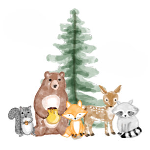 Woodland Creatures Forest Animals Wrapping Paper Sheets