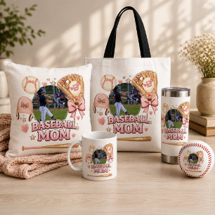 Custom Baseball Mom Photo Sports Pride Throw Pillow