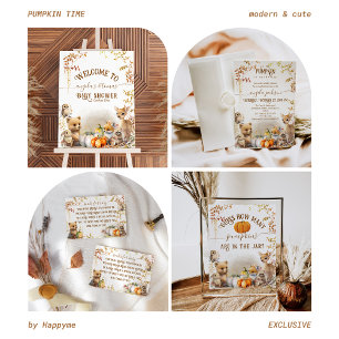Fall Woodland Little Pumpkin Baby Shower Foam Board