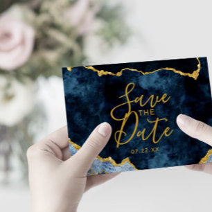 Navy Blue Gold Couple's Wedding Shower Invitation