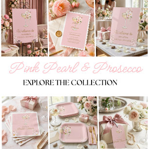 Pink Pearls and Prosecco Welcome Sign Gift Tags