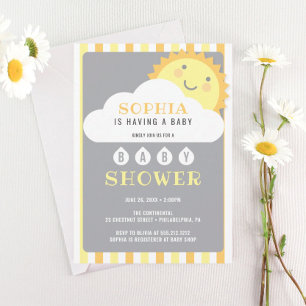 You Are My Sunshine Baby Shower Invitation Card