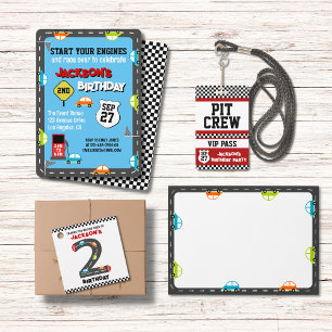 Race Cars Second Birthday Kids Party Favor Tags