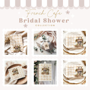 Neutral French Cafe Bridal Shower Foam Board
