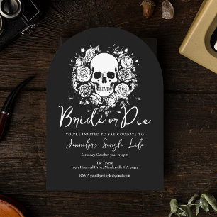 Bride or Die Floral Skull Bachelorette Party Invitation