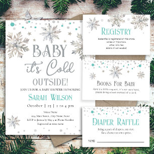 Snowflakes Baby Shower Registry Enclosure Card