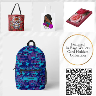 Custom Monogram White Initials Blue Trifold Wallet