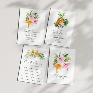 Tropical Traveling From Miss to Mrs Bridal Shower Invitation
