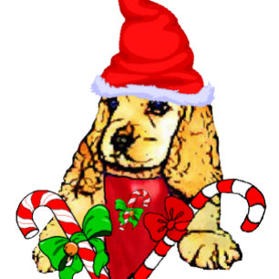 Cute Cocker Spaniel Puppy Christmas Holiday Card