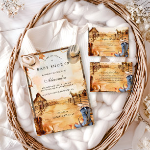 Wild West Cowboy Diapper Raffle Enclosure Card