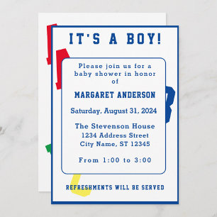 It's a Boy ABC Themed Invitation