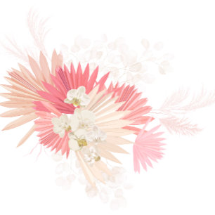 Dusty Rose Tropical Orchid Wedding Invitation