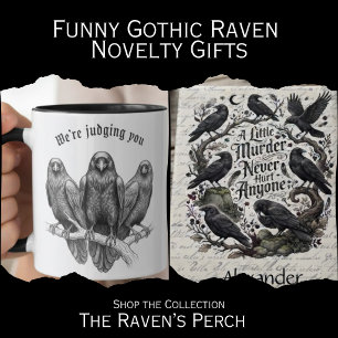 Gothic Crow We're Judging You Sarcastic Gift T-Shirt