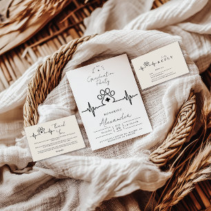 Modern Vet Med Graduation Party Invitation