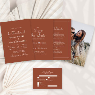 Modern Minimalist Terracotta RSVP Card