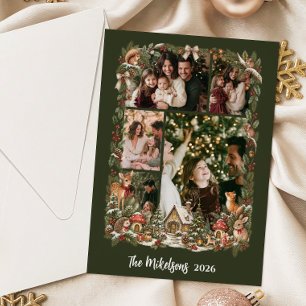Photo Magical Forest Storybook Christmas Holiday Card