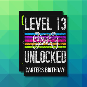 Level 13 Unlocked 13th Birthday Personalized T-Shirt