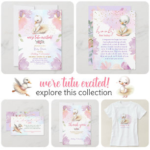 Tutu Excited Baby Girl Shower Invitation