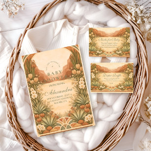 Soft Desert Wildflowers Baby Shower Invitation