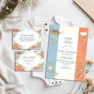 Italian Café Doodle Baby Shower Books for Baby Enclosure Card