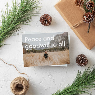 Peace and Goodwill Bold, Modern Minimalist Holiday Classic Round Sticker