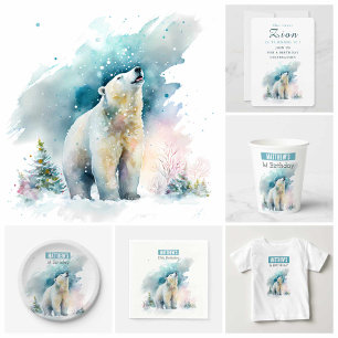 Winter vibes Polar Bear - Birthday Invitation Card
