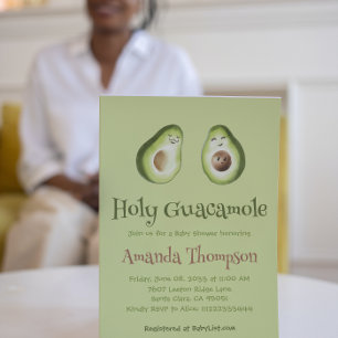 Holy Guacamole Avocado Mexican Fiesta Baby Shower Invitation