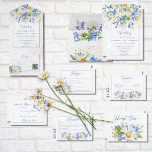 Field Flowers Bouquet Wedding Envelope