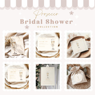 Bow Pearls And Prosecco Bridal Shower Invitation