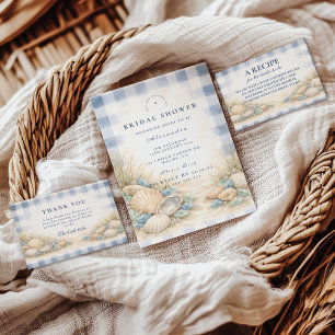 Elegant Seaside Shell Bridal Shower Thank You Card